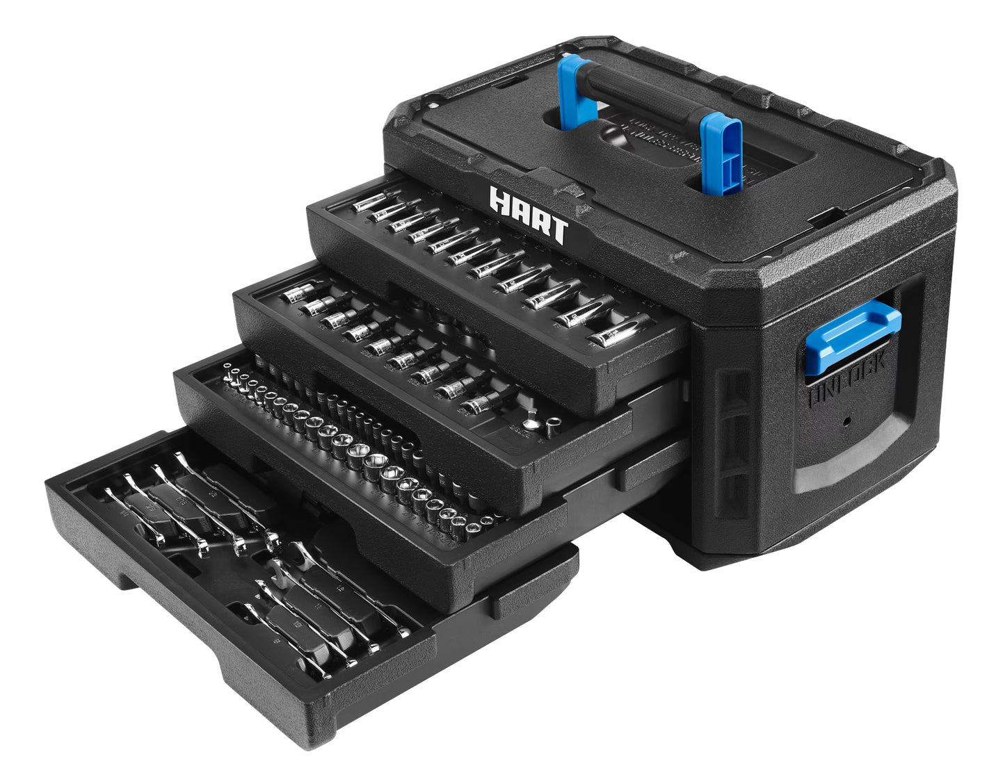 HART 215-Piece Mechanics Tool Set, Multiple Drive, Chrome Finish