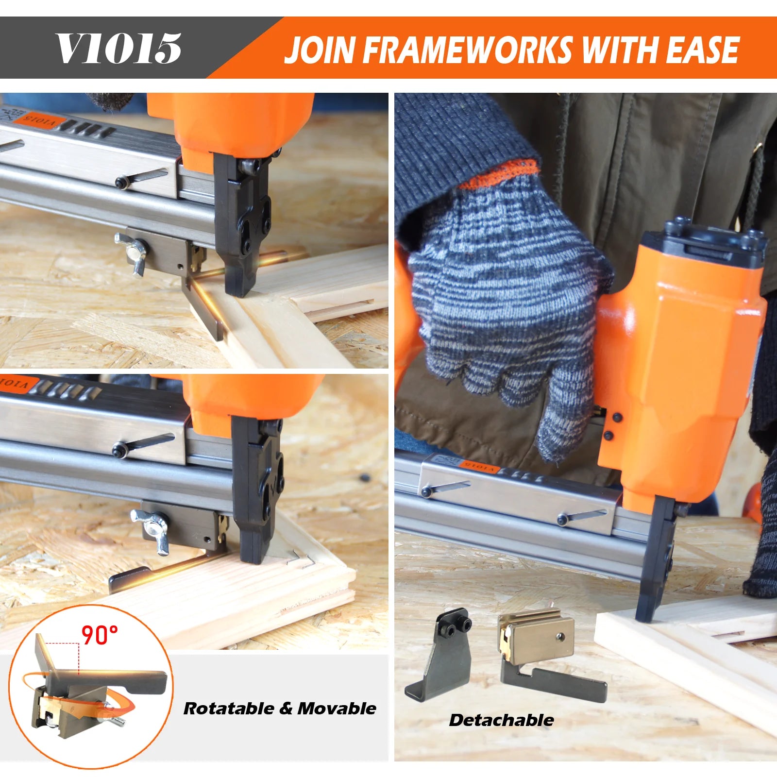KAMSIN V1015 30 Gauge Pneumatic Framing Nail Gun, Picture Frame V Nailer 5/16'' to 19/32'', 1 Piece