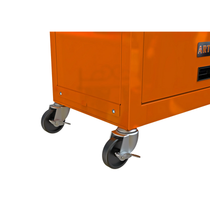 Pouseayar 8-Drawers Steel Rolling Tool Chest with Wheels and Drawers, Orange