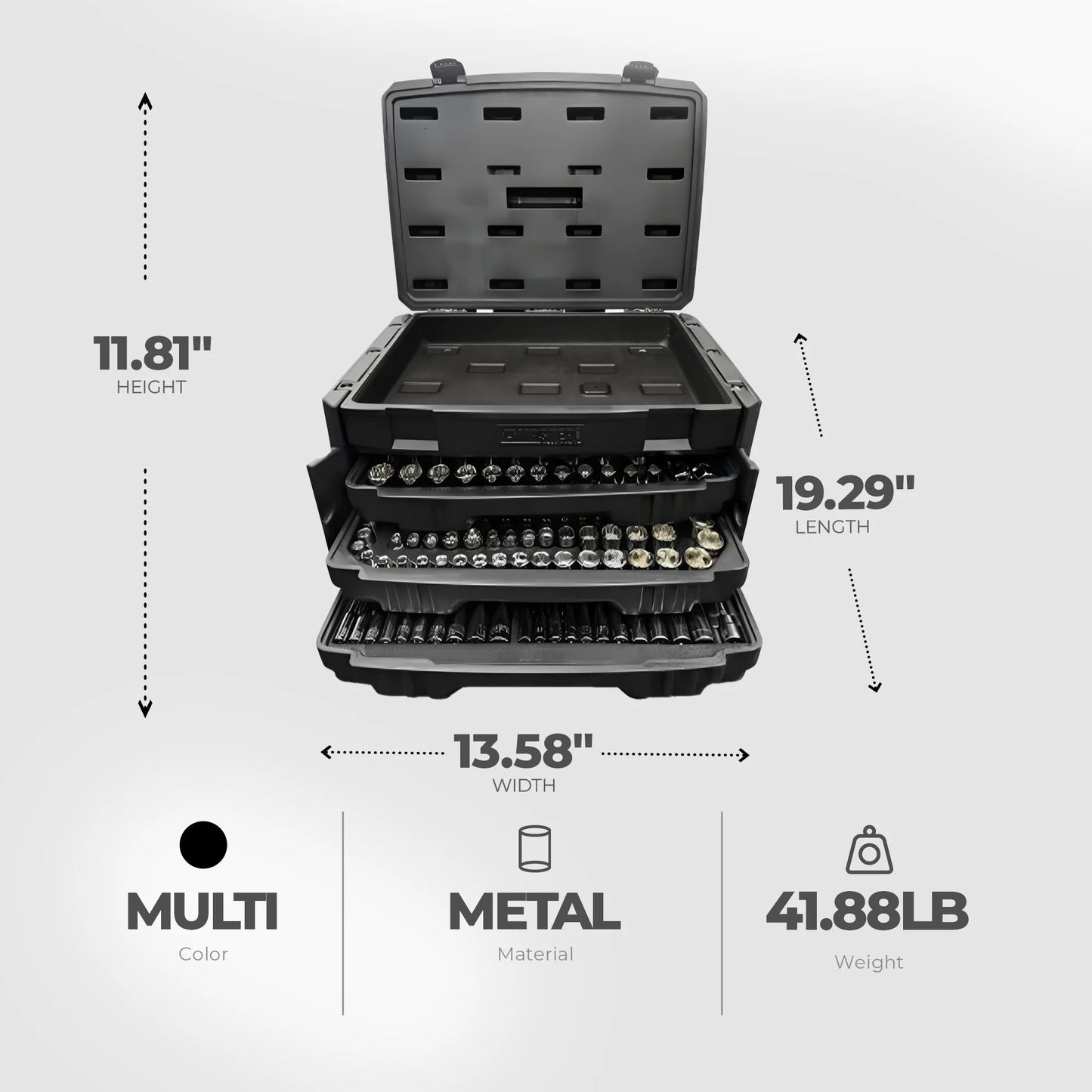 Master Mechanic 205 Piece Mechanics SAE Metric Socket & Tool Set with Case