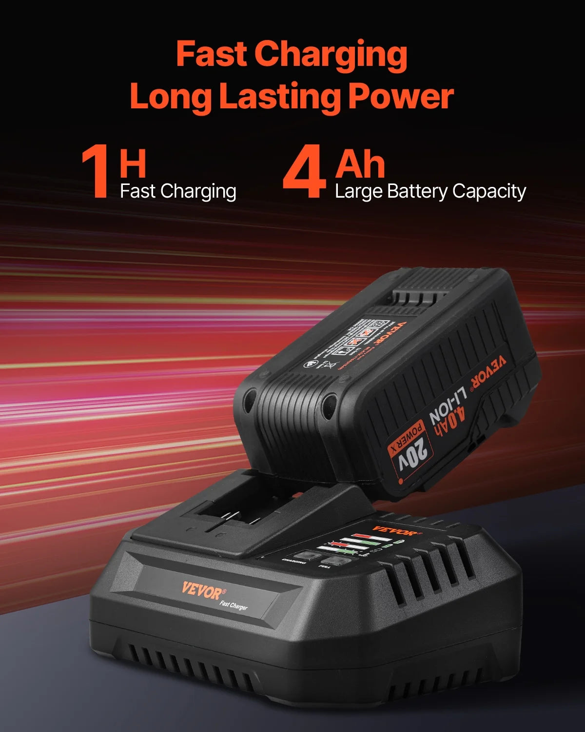 VEVOR Tool Combo Kit, 20V Max Cordless 2-Tool Combo Kit, with 1/2 in Impact Drill, 1/4 in Impact Driver, Compact Cordless Power Tool Combo Kit with 4.0 Ah Batteries