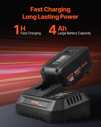 VEVOR Tool Combo Kit, 20V Max Cordless 2-Tool Combo Kit, with 1/2 in Impact Drill, 1/4 in Impact Driver, Compact Cordless Power Tool Combo Kit with 4.0 Ah Batteries