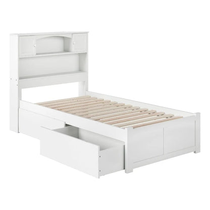 Leo & Lacey Urban Twin XL Storage Platform Bed in White