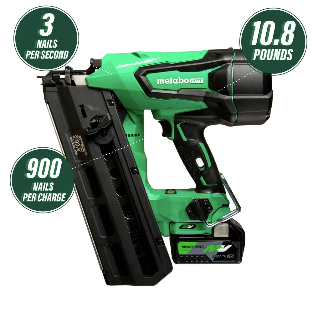 MultiVolt 36V Brushless Lithium-Ion 21 Degree Cordless Framing Nailer Kit (2.5 Ah)
