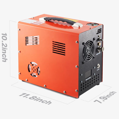 KFFKFF PCP Air Compressor, 4500PSI/30Mpa PCP Airgun Compressor with Integrated Converter & Fan Cooling Mechanism, Automatic Shut-off DC12V/AC120V Compact Paintball Tank Compressor