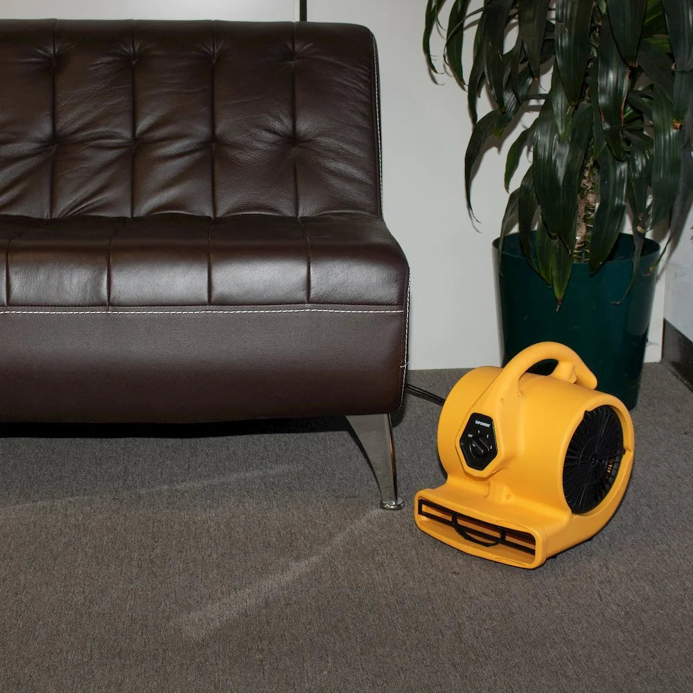 XPOWER P-130A 1/5 HP Multi-Purpose Mini Mighty Air Mover, Utility Fan, Dryer, Blower with Built-in Power Outlets