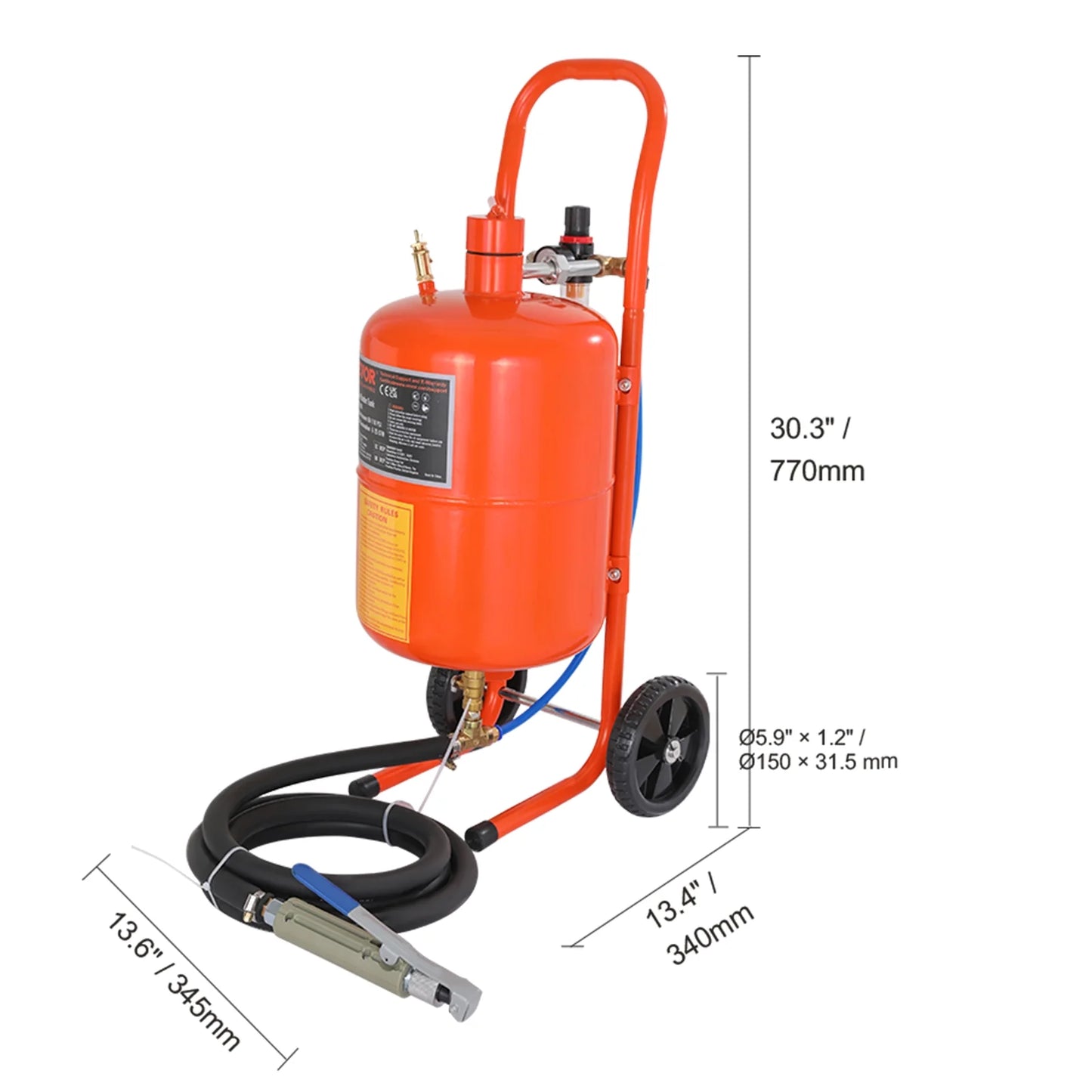 SKYSHALO 5 Gallon Portable Sand Blaster, 60-110PSI blasting Equipment Powerful and Efficient Portable Sand Blaster, Air Sand Blasting Kit with 4 Ceramic Nozzles and Oil-Water Separator for Paint