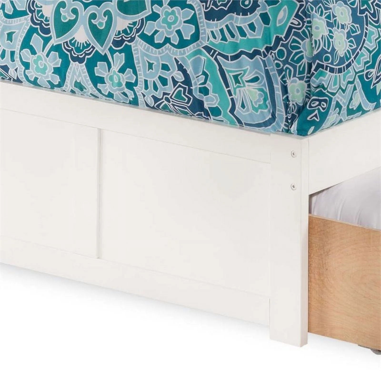 Leo & Lacey Classic Hardwood Storage Platform Bed, Twin-XL, White