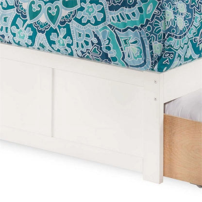 Leo & Lacey Classic Hardwood Storage Platform Bed, Twin-XL, White