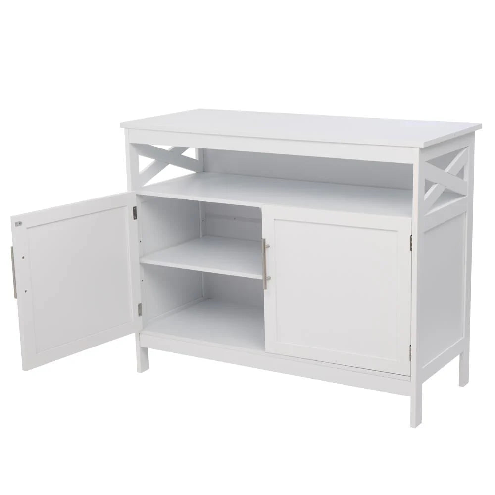 Ktaxon Kitchen Storage Sideboard Dining Buffet Server Cabinet Cupboard, Free Standing Storage Chest Cabinets and Shelf,White