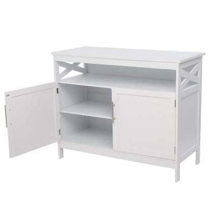 Ktaxon Kitchen Storage Sideboard Dining Buffet Server Cabinet Cupboard, Free Standing Storage Chest Cabinets and Shelf,White