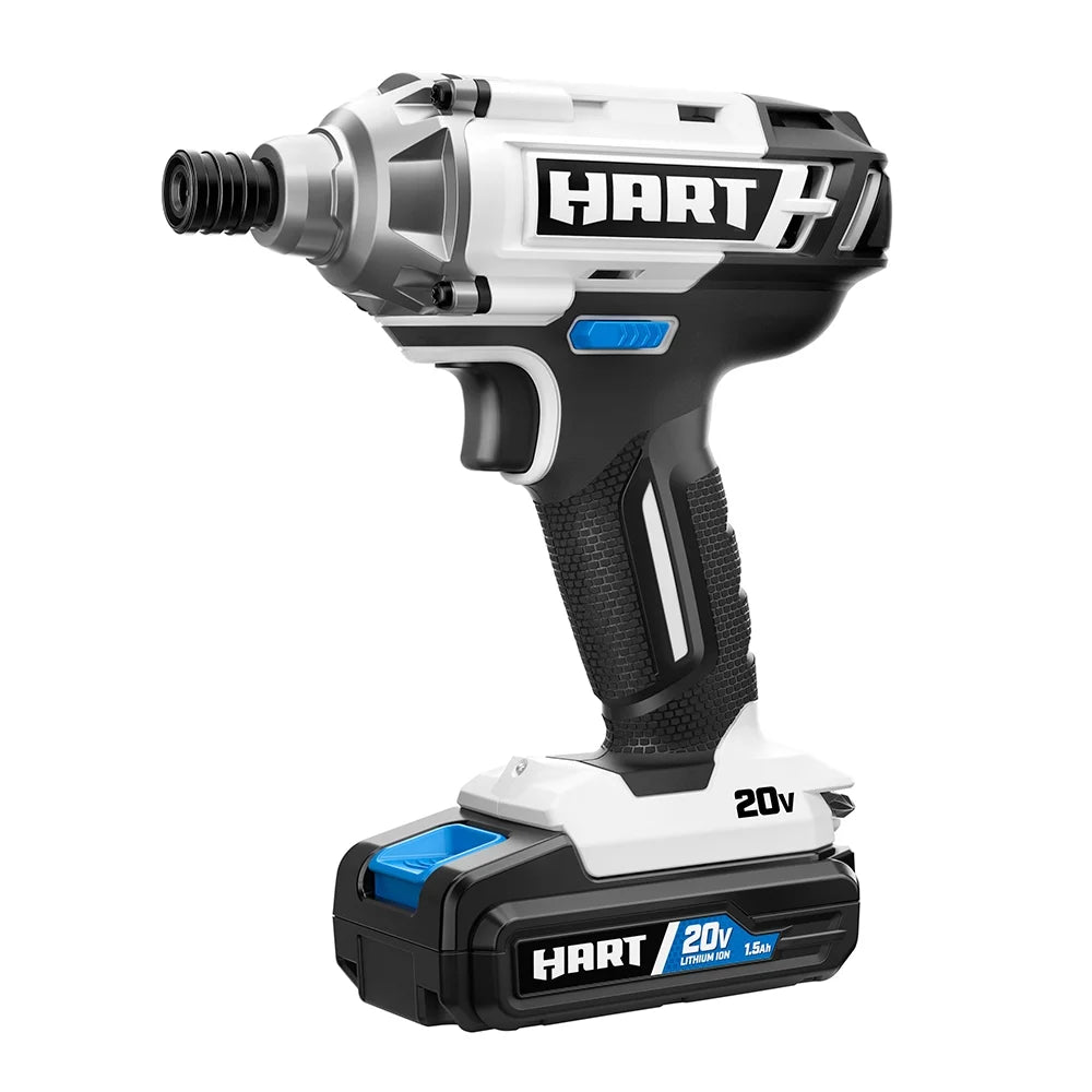 HART 20 Volts 4-Tool Battery-Powered Combo Kit, (2) 1.5Ah Lithium-Ion Batteries