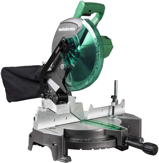 Metabo HPT 10-Inch Compound Miter Saw, Single Bevel, 15-Amp Motor, 0-52 Miter Angle Range, 0-45 Bevel Range, Large Table, 10" 24T TCT Miter Saw Blade C10FCGS