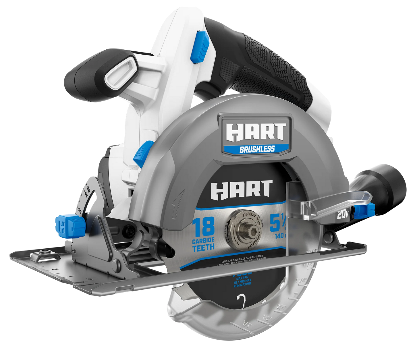 HART 20-Volt Brushless 5-1/2-inch Compact Circular Saw with 4Ah Battery and Charger Starter Kit Bundle
