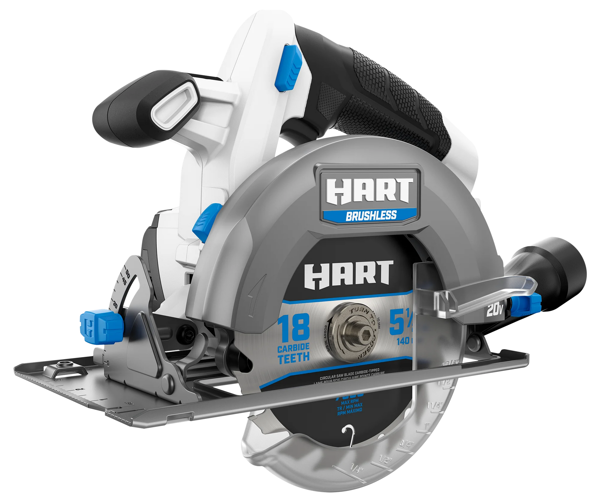 HART 20-Volt Brushless 5-1/2-inch Compact Circular Saw with 4Ah Battery and Charger Starter Kit Bundle