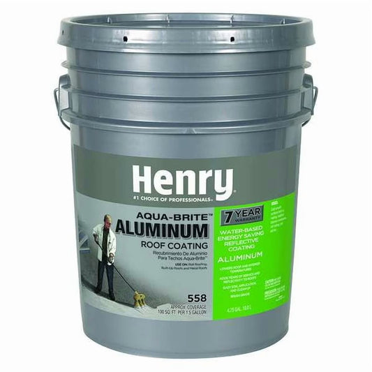 Henry Aluminum Roof Coating,Water Base,5 gal HE558018