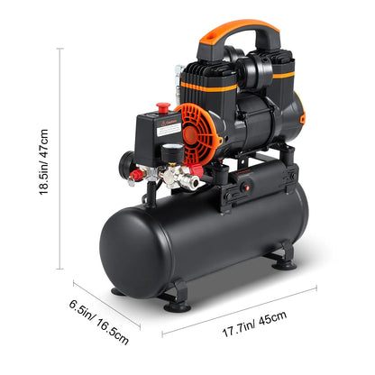 BENTISM 2.1 Gallon Air Compressor, 1.2HP 2.2 CFM@90PSI Oil Free Air Compressor Tank & Max. 116PSI Pressure, 70 dB Ultra Quiet Compressor for Auto Repair, Tire Inflation, Spray Painting