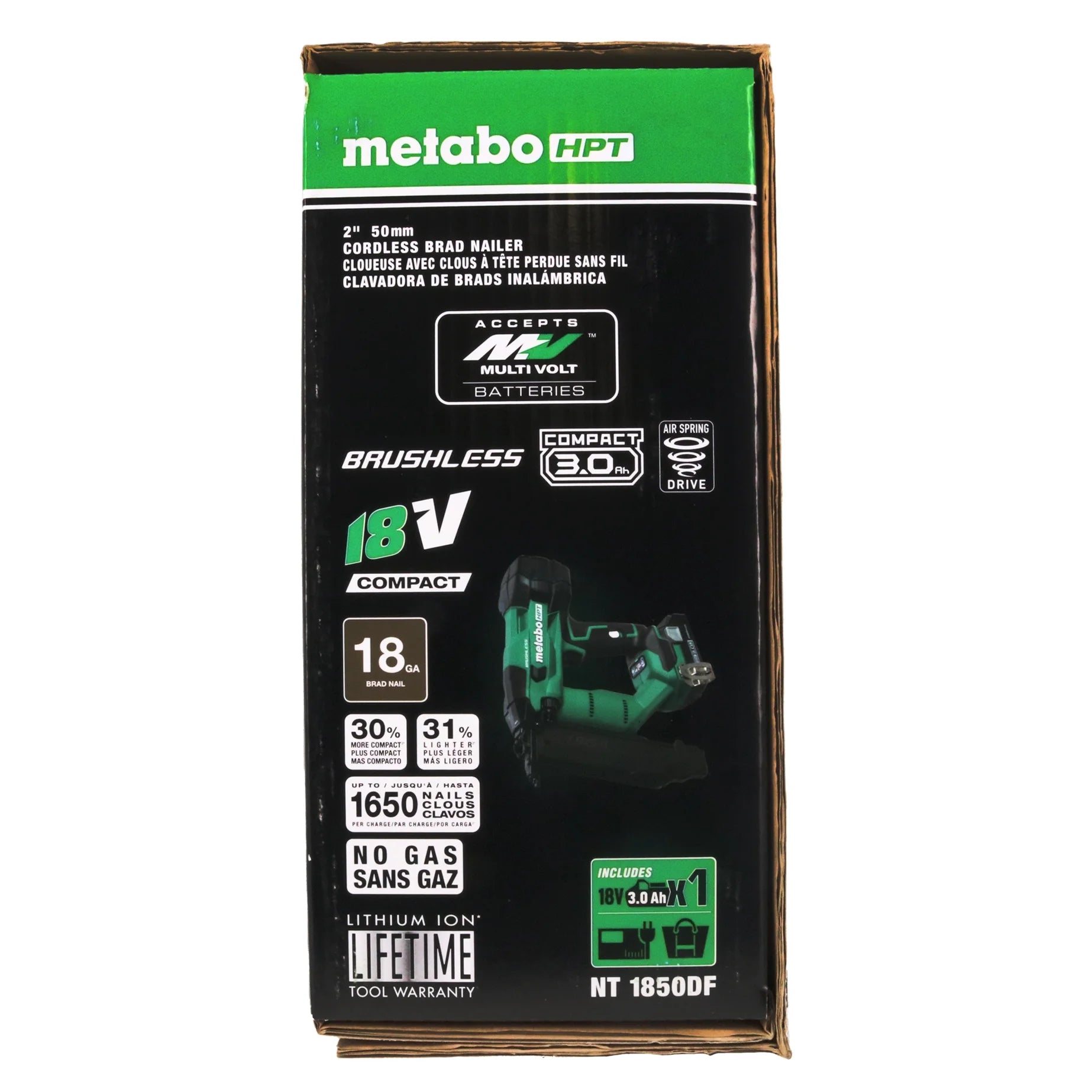 Metabo HPT NT1850DFM 18V Cordless 18 GA 5/8 to 2 in Brad Nailer Kit
