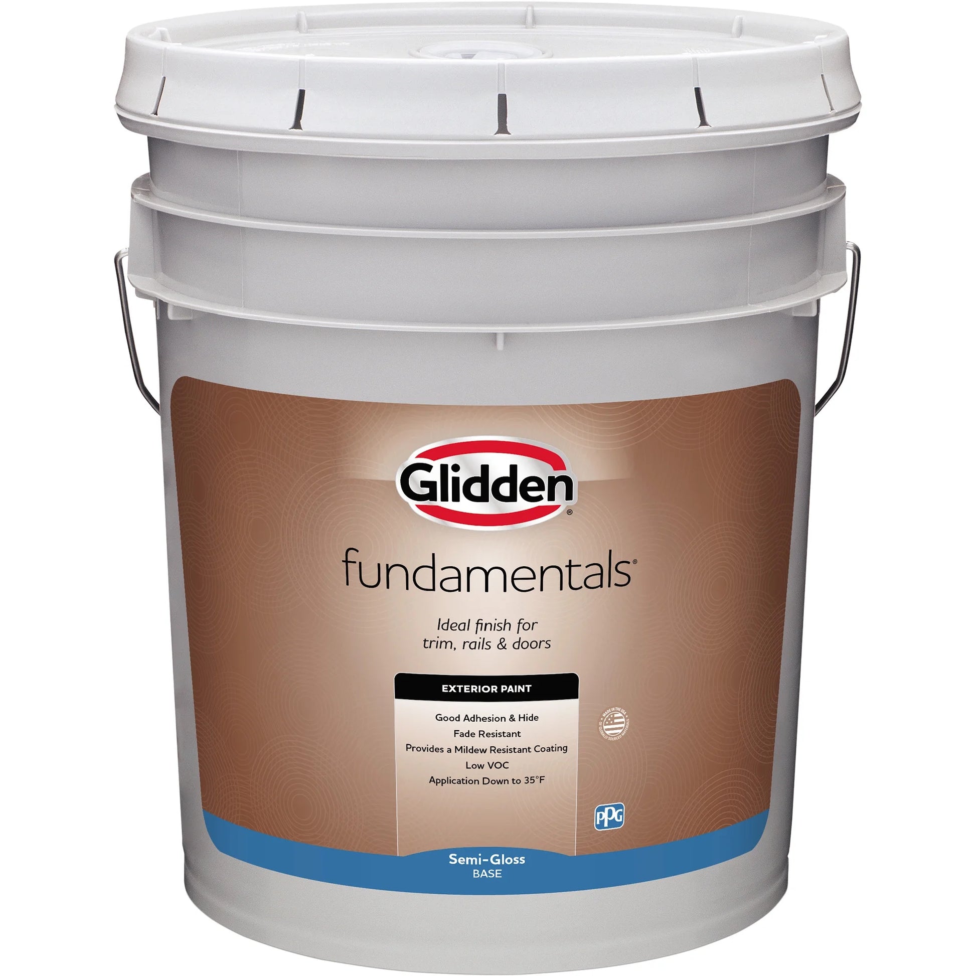 Glidden Fundamentals Winter Chill/Gray Satin Exterior Paint, 5 Gallon