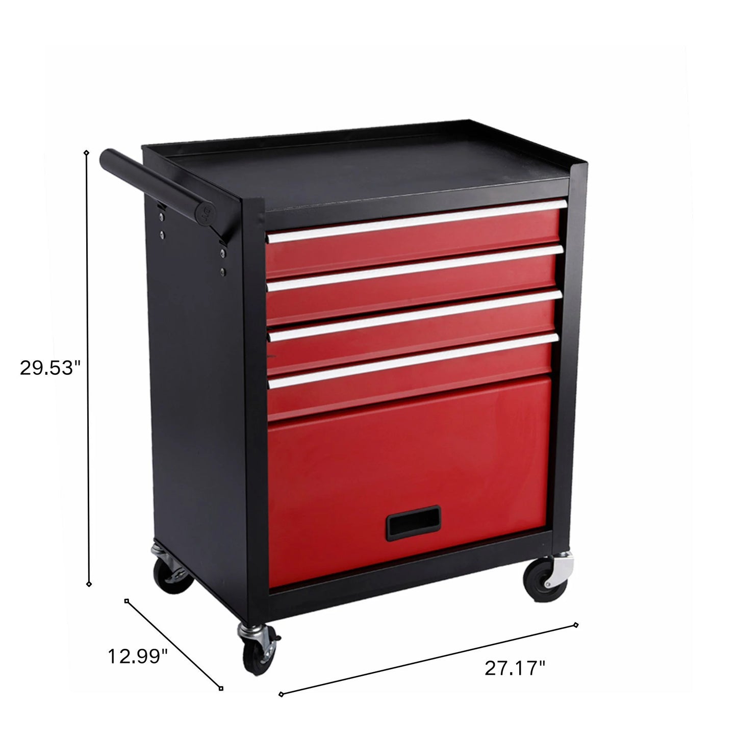 4 Drawer Rolling Toolbox, Tool Chest Cart with 4 Wheels and Drawers, Large capacity Detachable Tool Storage Cabinet for Workshops, Garages, Maintenance Rooms