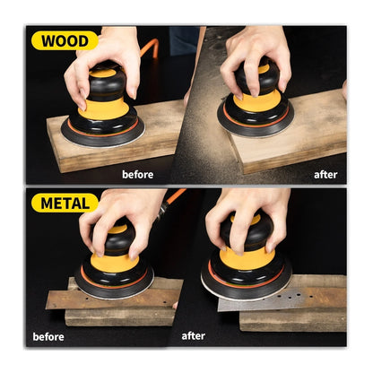 Pneumatic Air Sander Polisher 6'' 150mm Car Paint Care Tool Polishing Random Orbital Palm Machine Wood Working Grinder ,Low Vibration