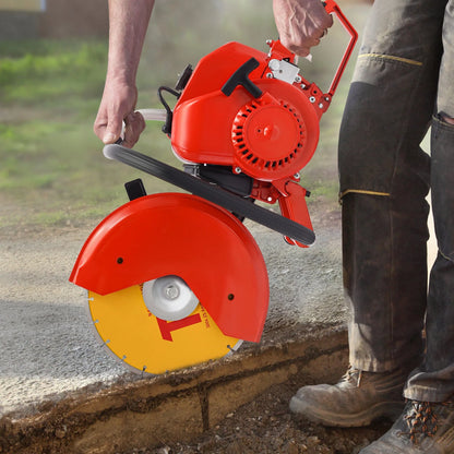 2 Stroke 78.5CC Gas Power Cement Concrete Cut off Saw Cutting Tool W/Blade Red
