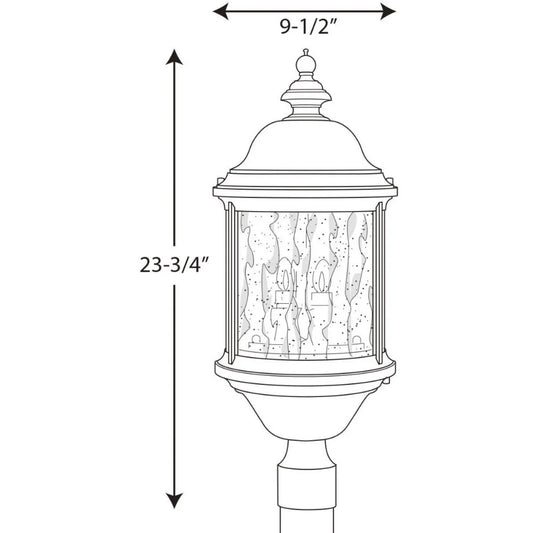 Progress Lighting - Three Light Post Lantern - Outdoor - Ashmore - Outdoor Light