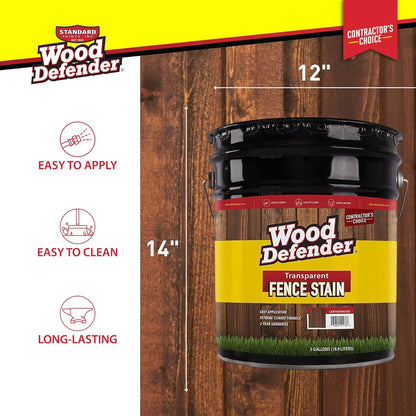 Wood Defender Transparent Fence Stain BRIGHT CEDAR 5-gallon