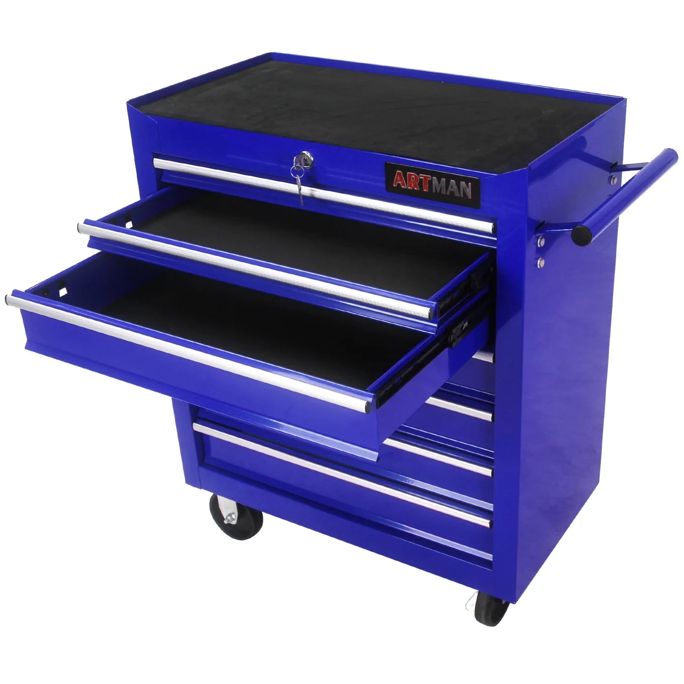 7-Drawer Rolling Tool Chest with Wheels, Metal Tool Cart Storage Cabinet with Lock, Tool Box Storage Organizer for Garage, Warehouse, Workshop, Repair Shop, Blue