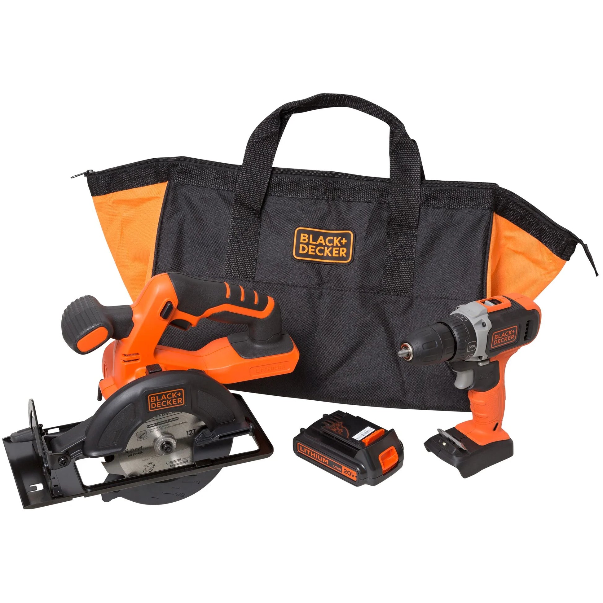 BLACK+DECKER 20V MAX* POWERCONNECT Cordless Drill/Driver + Circular Saw Combo Kit, (BDCD220CS)