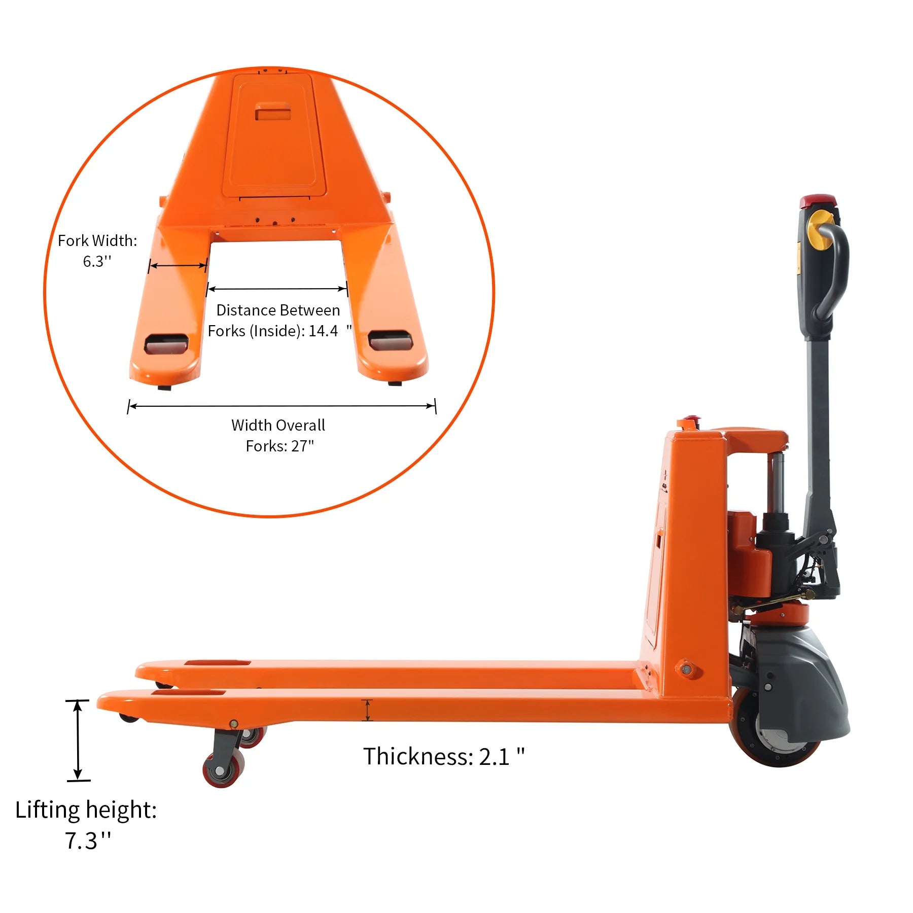 Tory Carrier 3300lbs Lithium Powered Pallet Trucks Electric Pallet Jack 48"Lx27"W