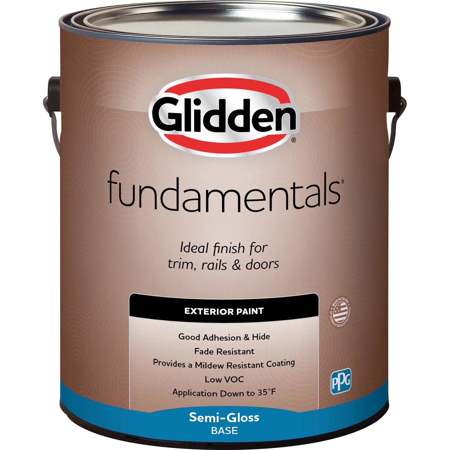 Glidden Fundamentals Stonehenge Greige/Gray Semi-Gloss Exterior Paint, 1 Gallon