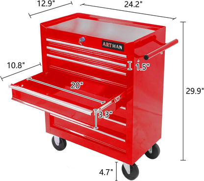 taoruifang 7-Drawer Rolling Tool Cabinet, Anti-Rust Tool Chest With Lock, Storage Organizer for Garage, Workshop