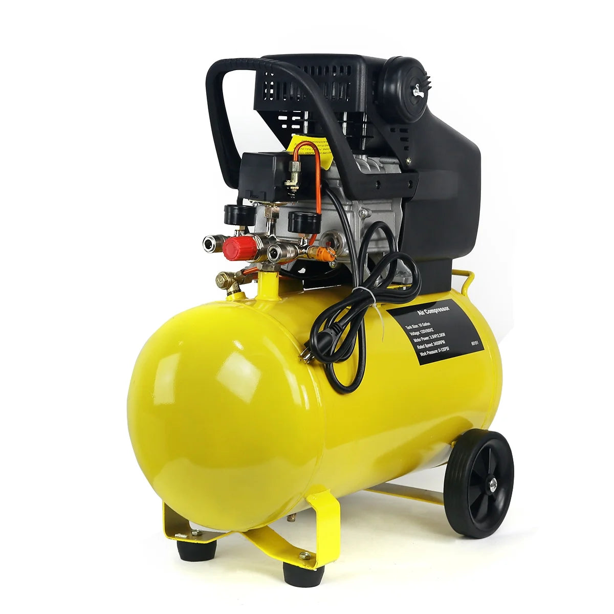 XtremepowerUS 10 Gallon Ultra Quiet Portable Air Compressor, 3.5HP, 125 PSI, Oil-Lubricated, 120V