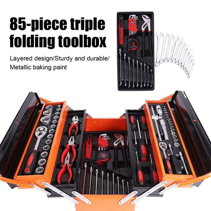 BOURVILL Ratchet Socket Tool 3 Layer Folding Multifunctional Socket Wrench Mechanics Set for Car Motorcycle Repair