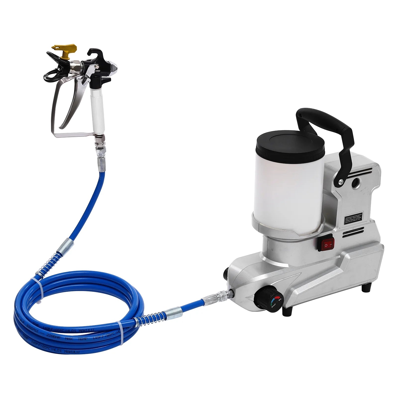 High-Pressure Airless Paint Sprayer, 1600W Copper Motor with 850rpm, 84.54Oz/min Flow Rate & 120MPa Pressure, 0.66Gal Hopper, 16.4ft Hose, Ideal for Furniture/Walls/Fences