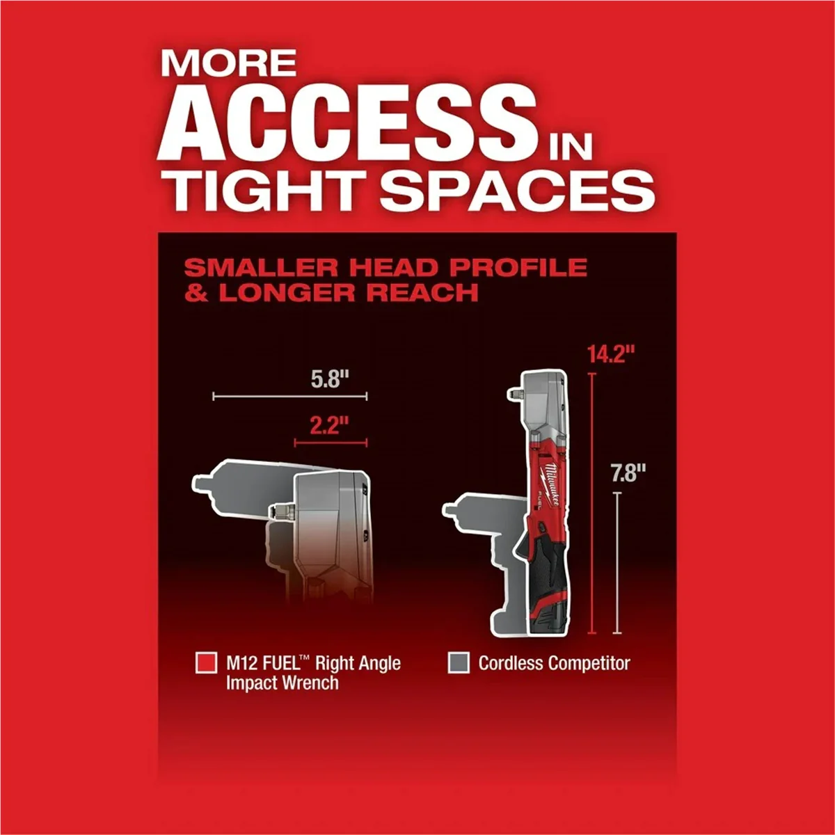Milwaukee 2564-20 M12 FUEL 3/8" Right Angle Impact Wrench (Tool Only)