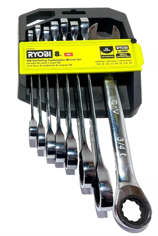 RYOBI 16 PC. SAE & Metric Ratcheting Combination Wrench Set
