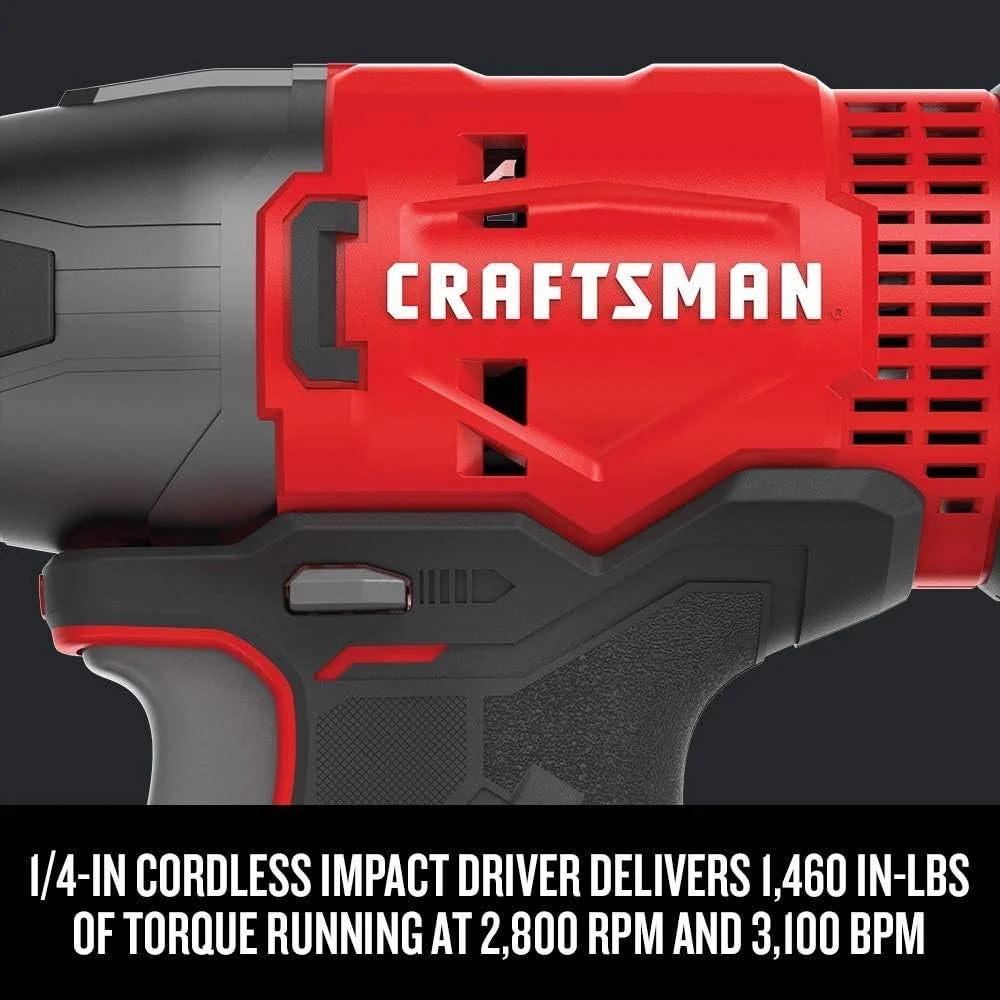 Powerful Cordless Drill and Impact Driver Combo Kit with LED Lights