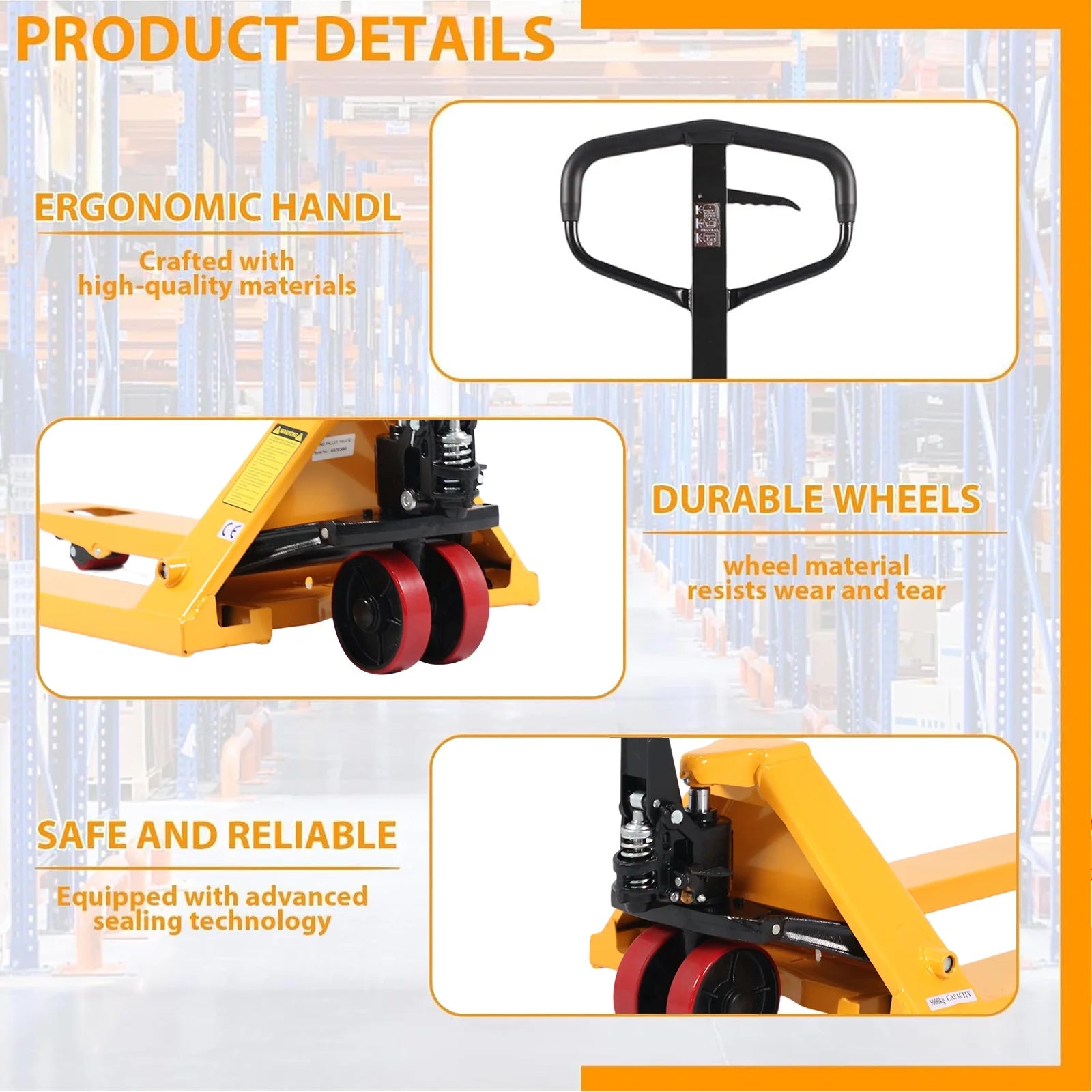 APOLLOLIFT Warehouse Hand Pallet Truck Jack 5500lbs 48x21" with Light Weight