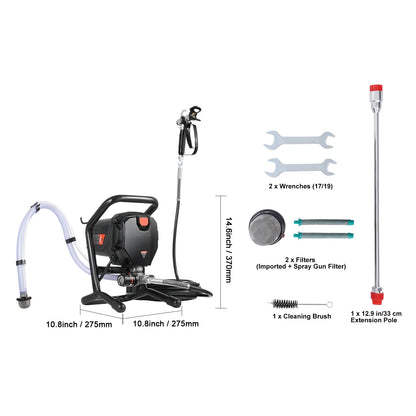 KFFKFF KFFKFF Electric Airless Paint Sprayer, 750W 3000PSI, Ideal for Indoor & Outdoor Furniture, Walls, and Fences, Portable Handheld Sprayer Ensures Smooth & Uniform Coverage