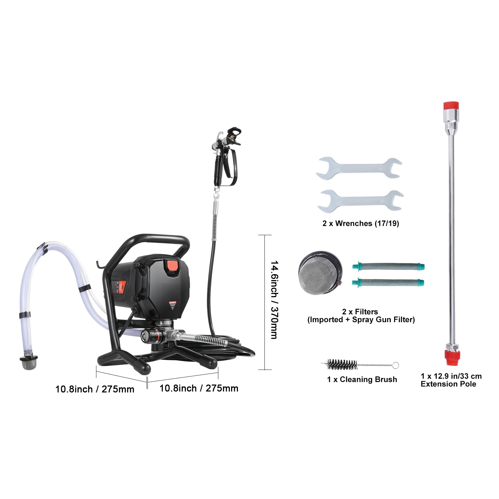KFFKFF RP8626, 750W, Blue Black Stand Airless Paint Sprayer 3000 PSI, 19.62 lb