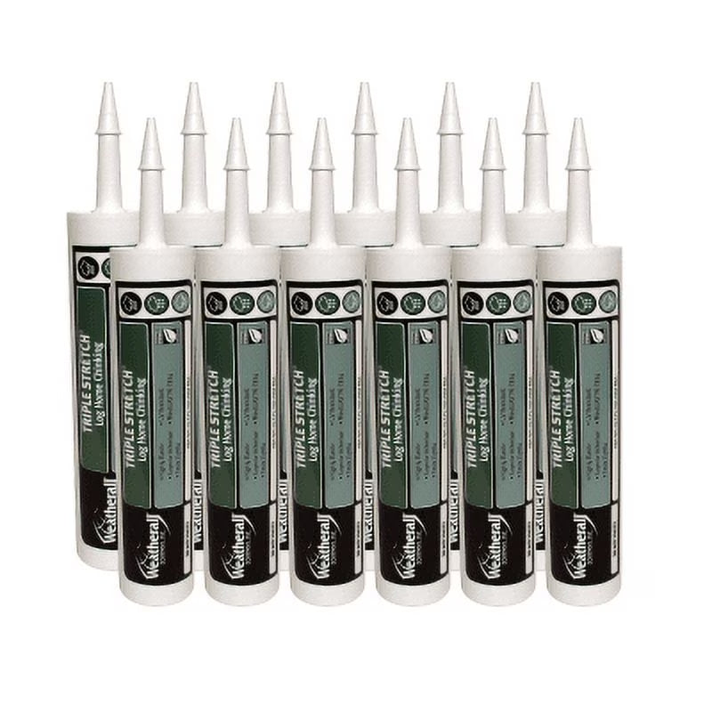 Triple Stretch Chinking Case of (12) 10.3 oz Tubes Adobe