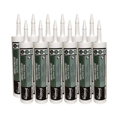 Triple Stretch Chinking Case of (12) 10.3 oz Tubes Adobe