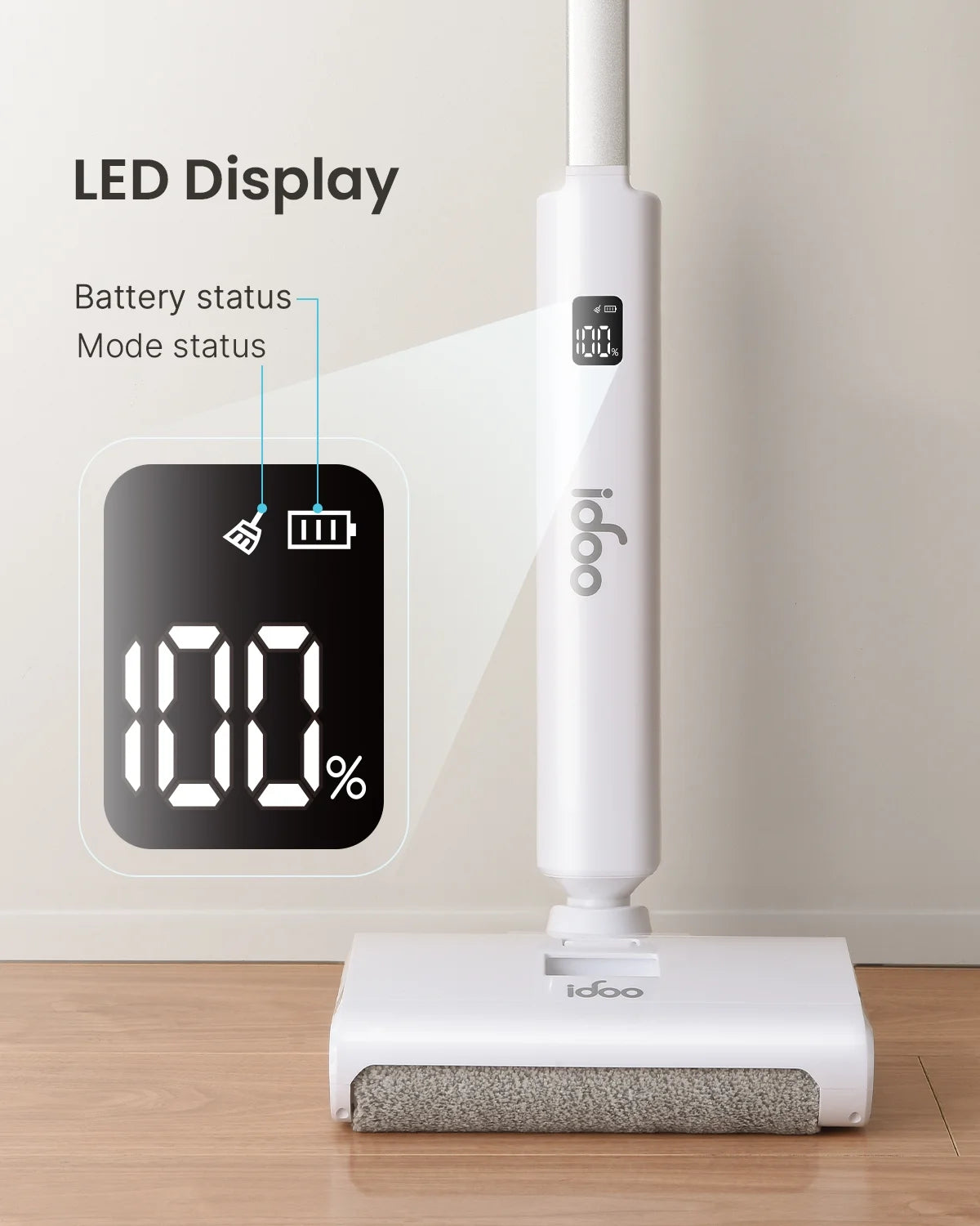 IDOO Cordless Electric Wet Dry Vacuum Cleaner, White