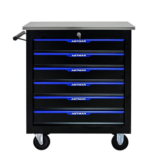 ARTMAN 6-Drawer Tool Storage Chest with Lockable Wheel,6 Drawer Tool Storage Cabinet for Garage, Warehouse , Repair Shop