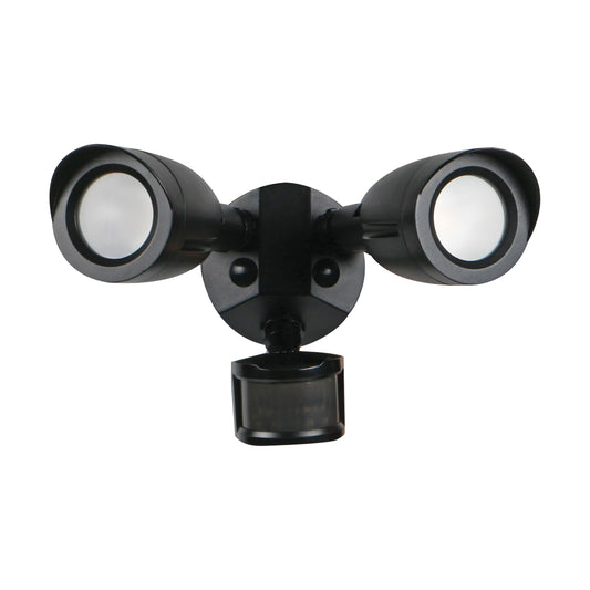 Nuvo Lighting LED Security Light Dual Head With Motion Sensor Black Finish 3000K