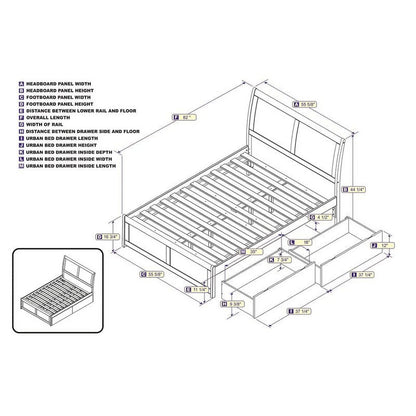 Pemberly Row Traditional Solid Wood Full Storage Platform Bed in White