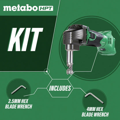 Metabo HPT 18V MultiVolt Cordless Nibbler | Tool Only - No Battery | For Ribbed Metal Panels | 180 Degree 3-Stop Die Holder | CN18DSLQ4