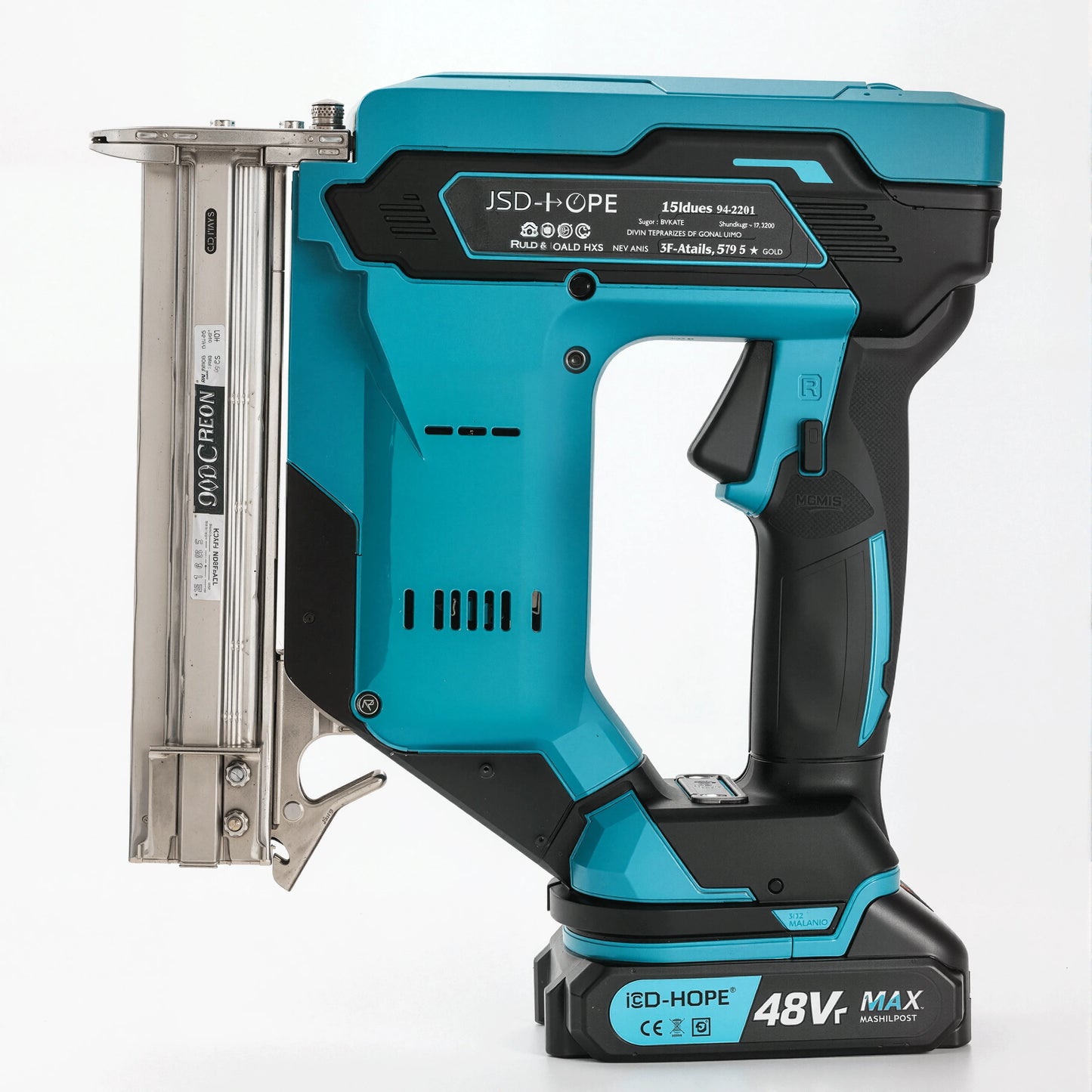 Brushless Cordless Nail Gun - Straight Nail Gun, Staple Nail Gun, Nail Shooter, Pneumatic Nail Gun; Equipped with Lithium Battery and Quick Charger, Suitable for Decorative Carpentry, Cabinets,